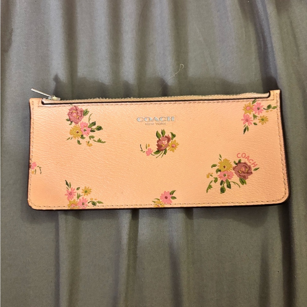 Coach Peach Floral Women's Wallet